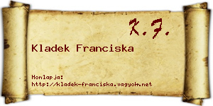 Kladek Franciska névjegykártya